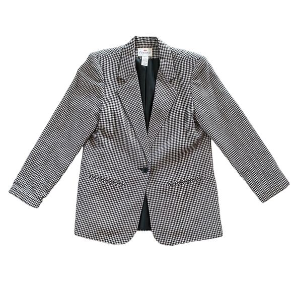 Courtenay Women's size medium 8 Black and White Hounds Tooth Blazer Jacket - Picture 1 of 6